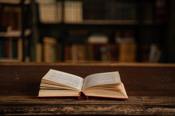 the book is unfolded on the table