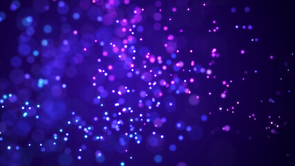 Big data and cybersecurity. Beautiful illustration with glowing dots. Abstract background of shining particles.3D