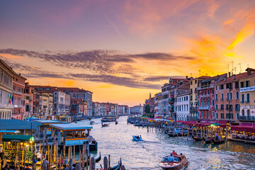 Grand Canal during sunset, Villas in Venice