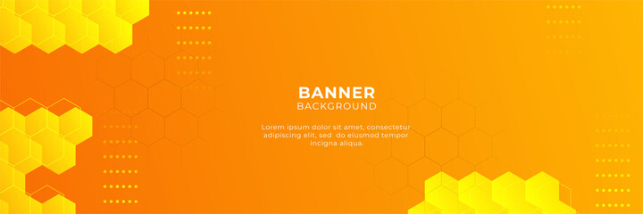 Modern gradient orange and yellow abstract banner background design template