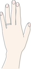 薬指に指輪をはめた女性の手