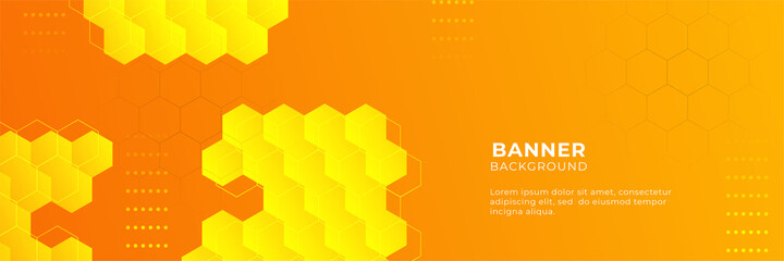 Modern gradient orange and yellow abstract banner background design template