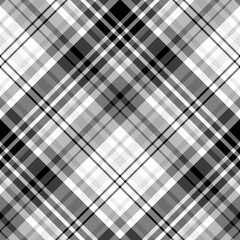 Seamless pattern in cozy black, white and gray colors for plaid, fabric, textile, clothes, tablecloth and other things. Vector image. 2