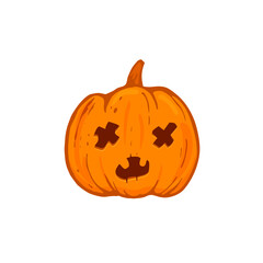 halloween pumpkin isolated on white, jack o lantern