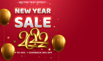 Happy New year super sale banner template with gold theme design