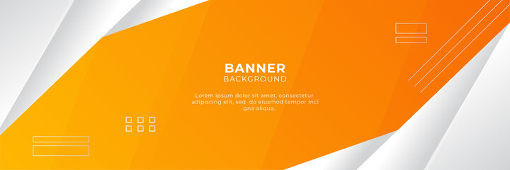 Fototapeta premium Modern gradient orange and yellow abstract banner background design template