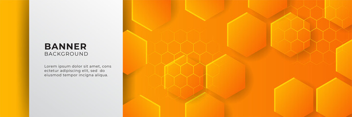 Modern gradient orange and yellow abstract banner background design template