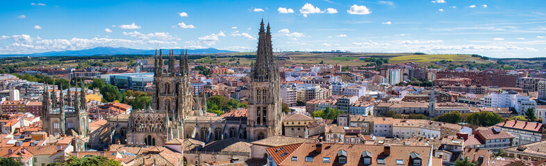 Obraz premium Panorámica de la catedral gótica de Burgos, España