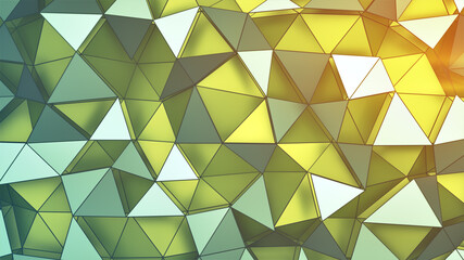 Polygonal surface with color gradient 3D rendering illustration
