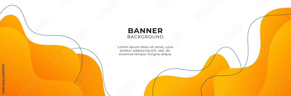Poster modern gradient orange and yellow abstract banner background design template