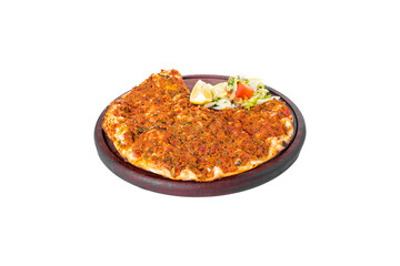 Lahmacun. Traditional Turkish food lahmacun (Turkish pizza)