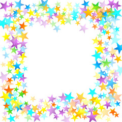 Rainbow Festive Confetti. Carnival Star Falling.