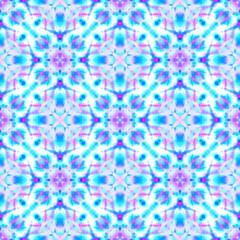 Modern Abstract Medallion. Blue, Cyan, Indigo