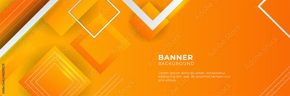 Poster modern gradient orange and yellow abstract banner background design template