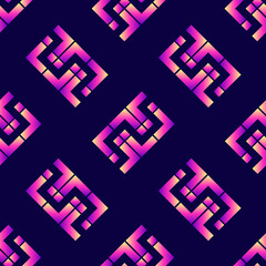 Chain grid seamless pattern. Vector wallpaper for textiles, posters, cards, wrapping paper. Holographic gradient geometric shapes background.	