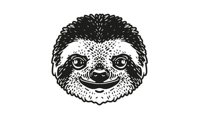 sloth logo on white background
