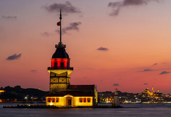Istanbul Maiden's Tower at sunset