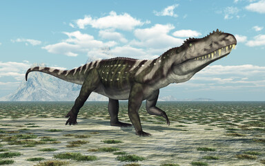 Fototapeta na wymiar Archosaurier Prestosuchus in einer Landschaft