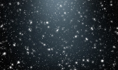 falling snow on a black background