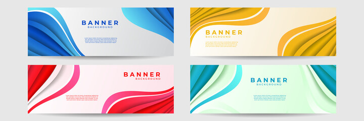 Modern colorful blue red green orange abstract banner design background. Vector illustration for business, social media template, sale, website, landing page, posters, cover