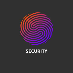 Security icon. Security round logo. Identification symbol, sign