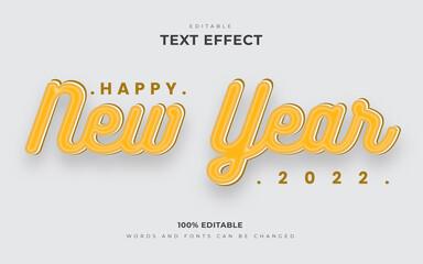 Happy  new year 2022 editable text effects style