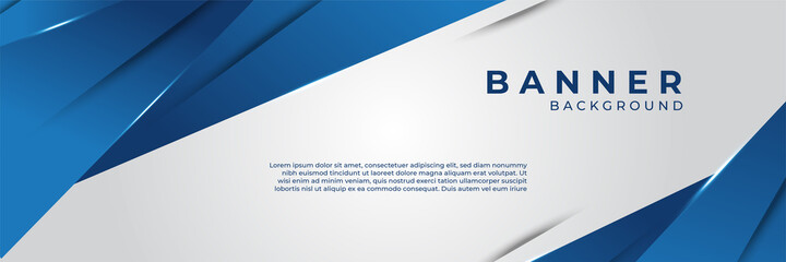 Modern abstract gradient dark navy blue banner and white background