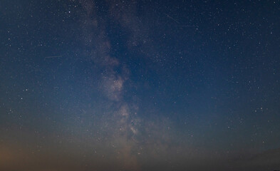Night landscape of starry sky and milky way background