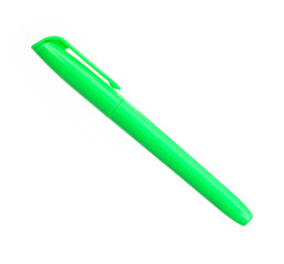 Green marker or felt-tip isolated on white background