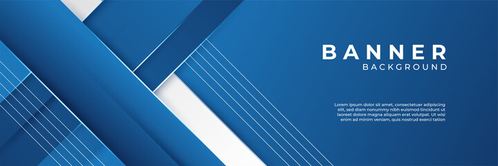 Modern abstract gradient dark navy blue banner background