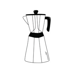 Brewing coffee method vector illustration. Manual coffee making style drawing. Design for icons, menu, articles, poster, sticker.