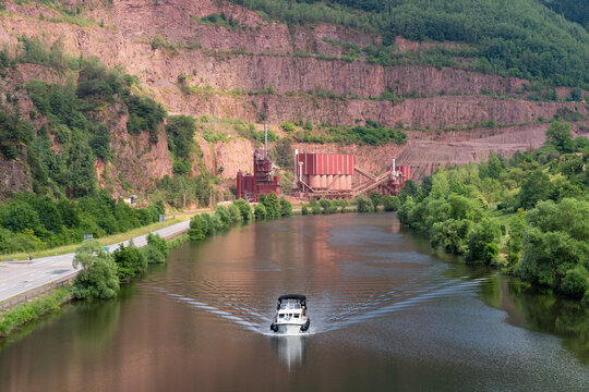 view of the river Saale, Serrig, Germany