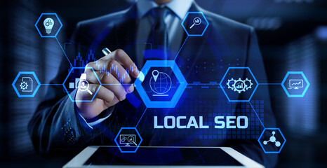Local Seo Digital marketing and internet advertising concept.
