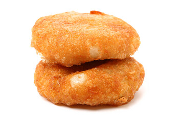 rice cracker on white background