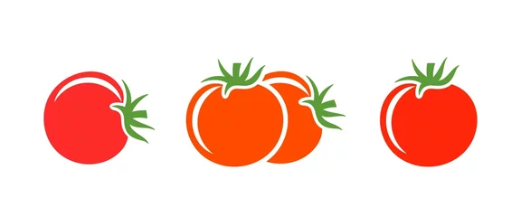 Fotobehang Tomato logo. Isolated tomato on white background © oleg7799