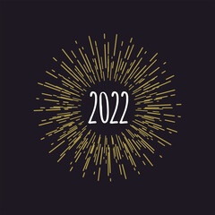 Bright circle hipster golden frame, tag new 2022