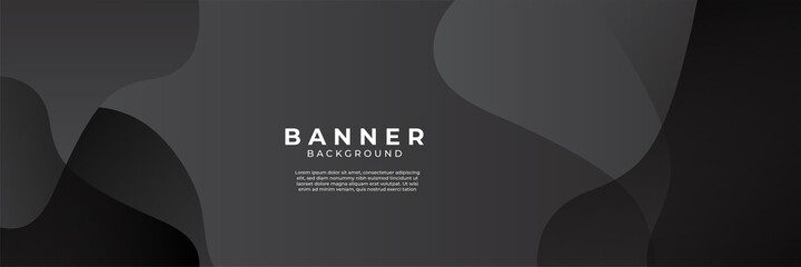 Modern abstract dark black banner background