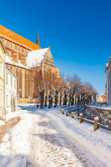 Winter in Old Town of Wismar, Germany