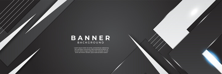 Modern simple black banner vector background
