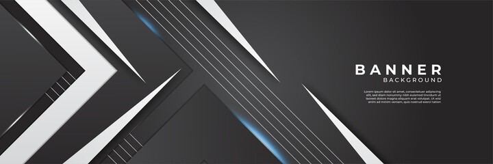 Modern simple black banner vector background