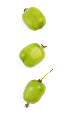 actinidia isolated on white background, close up