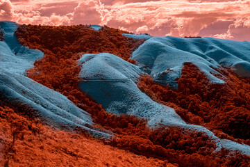 Surrealistisch landschap in infrarood