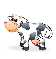 cute dairy cow cartoon character