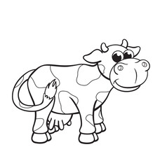 cute cartoon dairy cow coloring book image