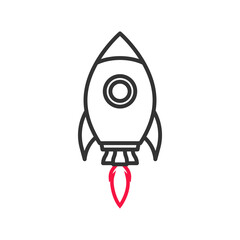Rocket launch icon design template vector illustration