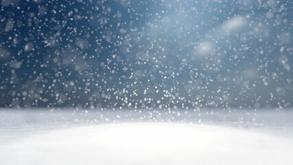 Christmas bokeh background snowflakes falling down on surface illustration