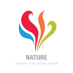 Abstract leaves and petals - concept logo design. Development nature sign. Vector illustration. 