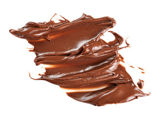 Smudged nutella isolated on white background