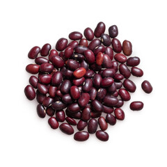Isolated bunch of red beans on white background 