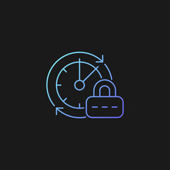Change password gradient vector icon for dark theme. Data protection. Firewall settings. Password management. Thin line color symbol. Modern style pictogram. Vector isolated outline drawing